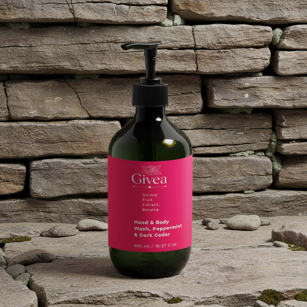 Hand & Body Wash, Peppermint & Dark Cedar