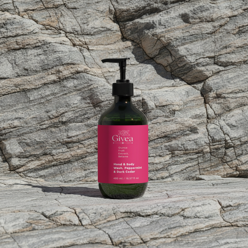 Hand & Body Wash, Peppermint & Dark Cedar